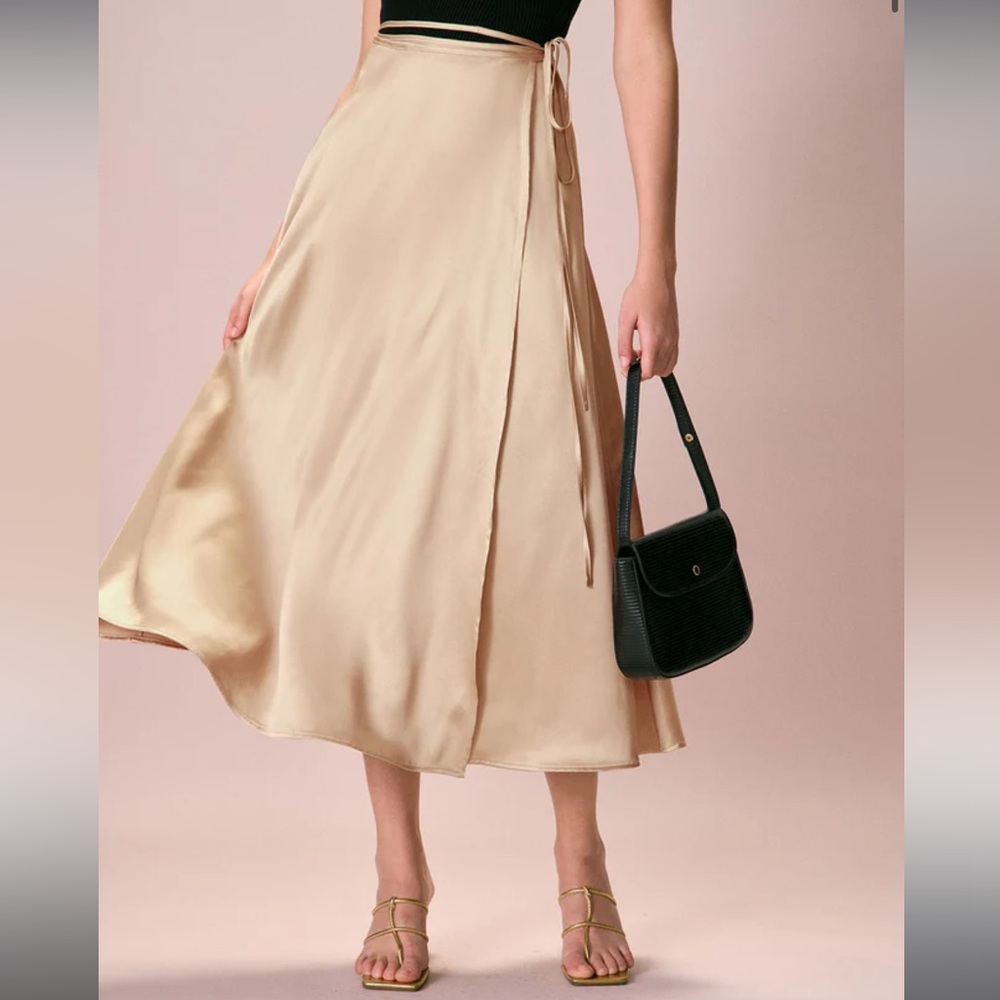 Wrap Midi to Long Maxi Satin Skirt